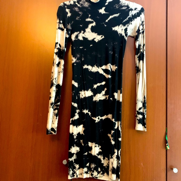 TIE-DYE TURTLENECK MINI DRESS Enza Costa - Picture 1 of 3